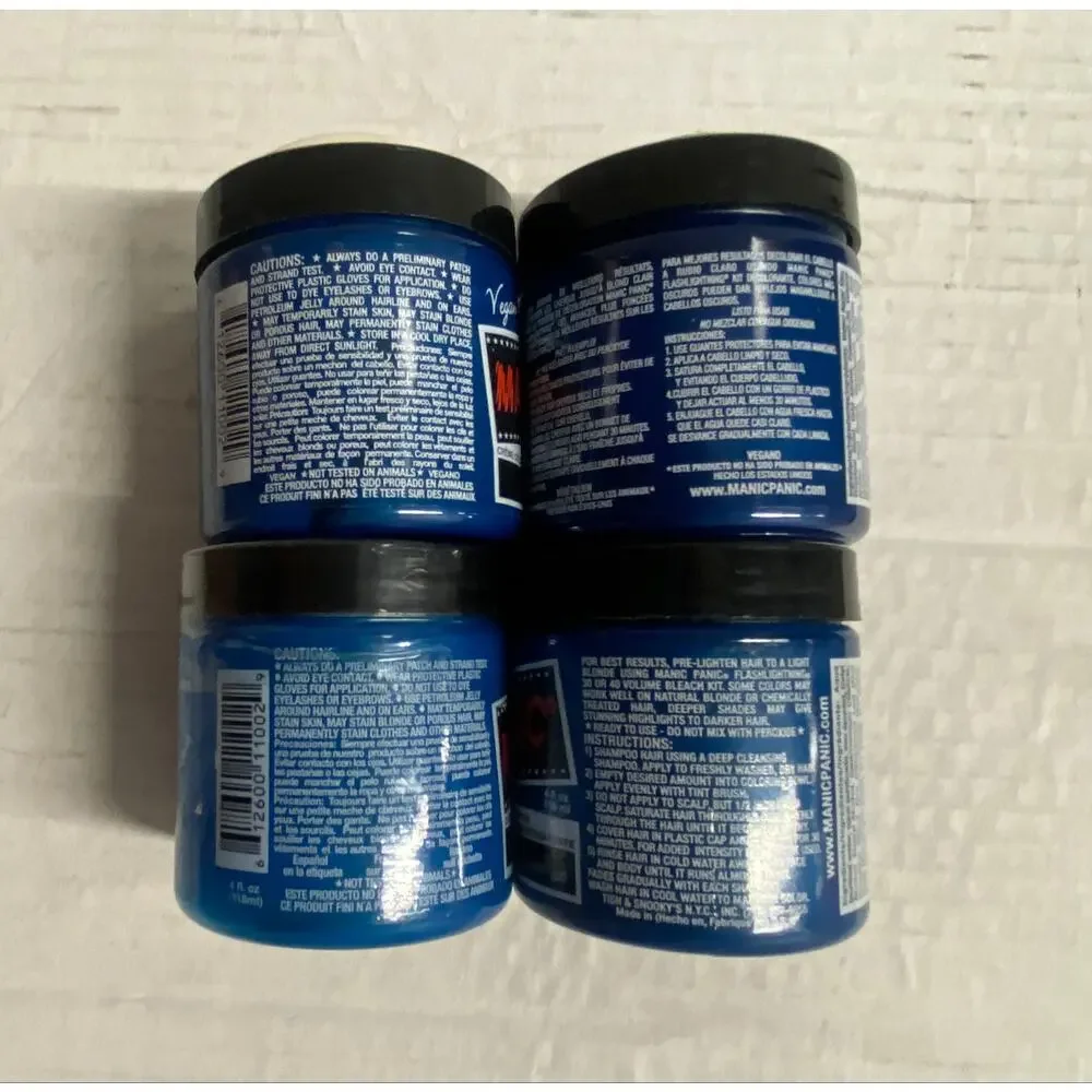 Manic Panic Atomic Turquoise Hair Dye Lot of 4 Semi-Permanent 4oz New Sealed